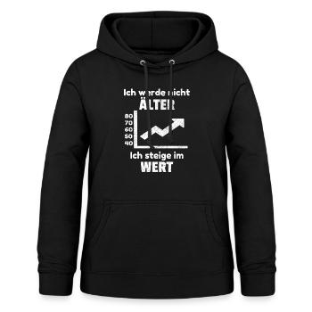 Alter Spruch Älter Werden Lustig Geburtstag Idee - Frauen Hoodie - Schwarz - Vorne - AI Model Female 172 light (172cm)
