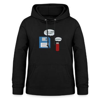 Clé USB disquette disquette ordinateur nerd - Sweat à capuche Femme - noir - Devant - AI Model Female 172 light (172cm)