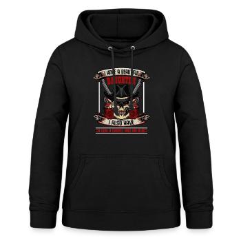 Fier père et fille cadeaux drôles énonciations - Sweat à capuche Femme - noir - Devant - AI Model Female 172 light (172cm)