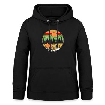 je déteste les gens - Sweat à capuche Femme - noir - Devant - AI Model Female 172 light (172cm)