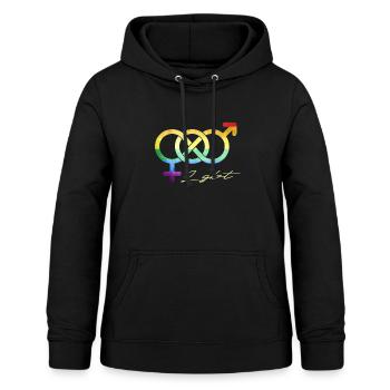 LGBT - Frauen Hoodie - Schwarz - Vorne - AI Model Female 172 light (172cm)