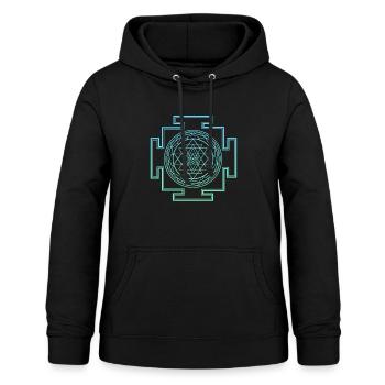 Sri Yantra Sacred Geometry - Frauen Hoodie - Schwarz - Vorne - AI Model Female 172 light (172cm)