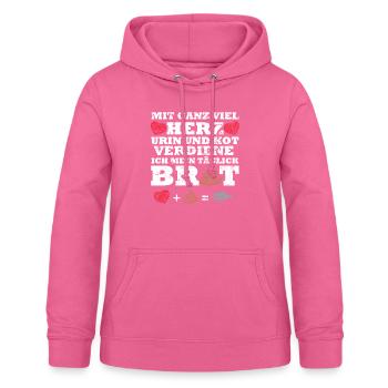 mit ganz viel Herz Urin und Kot verdiene - Frauen Hoodie - Pink - Vorne - AI Model Female 172 light (172cm)