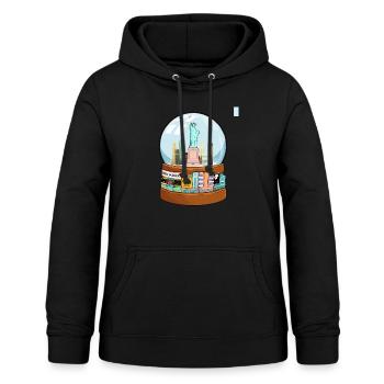 New York Broadway Schneekugel Lustiges Geschenk - Frauen Hoodie - Schwarz - Vorne - AI Model Female 172 light (172cm)