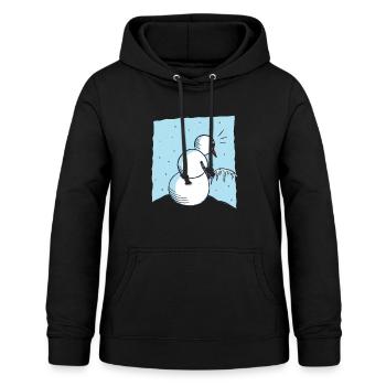 Pipi bonhomme de neige - Sweat à capuche Femme - noir - Devant - AI Model Female 172 light (172cm)