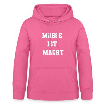 Masse ist Macht - Frauen Hoodie - Pink - Vorne - AI Model Female 172 light (172cm)