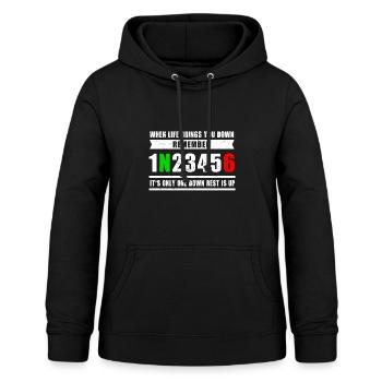 Motorrad 1N23456 Motorradschaltung Motorradfahrer - Frauen Hoodie - Schwarz - Vorne - AI Model Female 172 light (172cm)