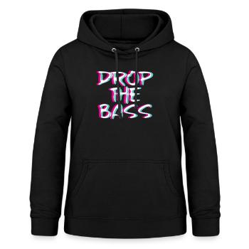 Drop Basse Techno Rave Glitch Cadeau Trippy Edm - Sweat à capuche Femme - noir - Devant - AI Model Female 172 light (172cm)