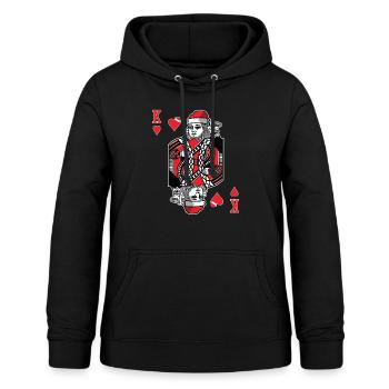Lustiger König Of Hearts Santa Christmas - Frauen Hoodie - Schwarz - Vorne - AI Model Female 172 light (172cm)