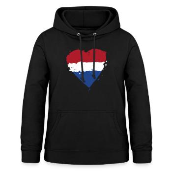 Coeur drapeau néerlandais - Sweat à capuche Femme - noir - Devant - AI Model Female 172 light (172cm)