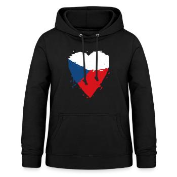 Tschechien Flagge Herz - Frauen Hoodie - Schwarz - Vorne - AI Model Female 172 light (172cm)