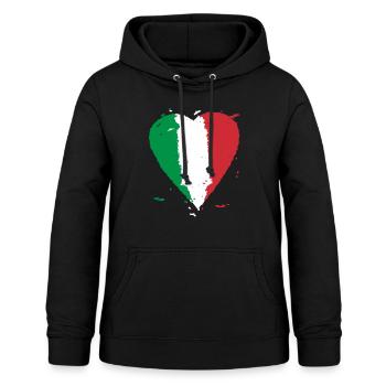 Coeur drapeau Italie - Sweat à capuche Femme - noir - Devant - AI Model Female 172 light (172cm)