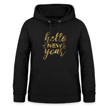 nouvel an - Sweat à capuche Femme - noir - Devant - AI Model Female 172 light (172cm)