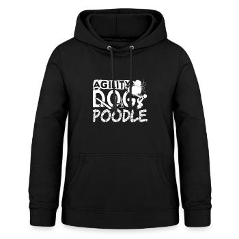 Pudel-Beweglichkeits-Hund - Frauen Hoodie - Schwarz - Vorne - AI Model Female 172 light (172cm)