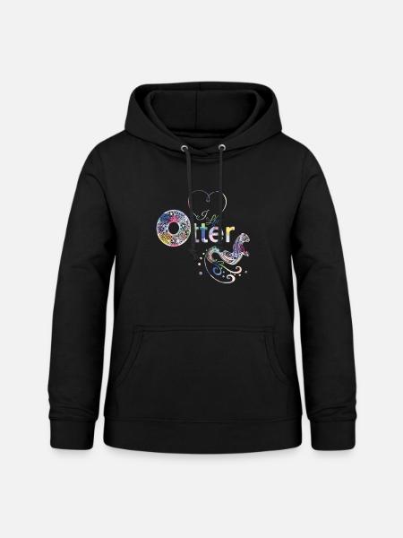 Otter Ich liebe Otter - Frauen Hoodie - Schwarz
