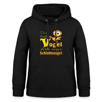 Der fruehe Vogel - Frauen Hoodie - Schwarz - Vorne - AI Model Female 172 light (172cm)