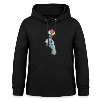 1182 MANATEE FLY - Frauen Hoodie - Schwarz - Vorne - AI Model Female 172 light (172cm)