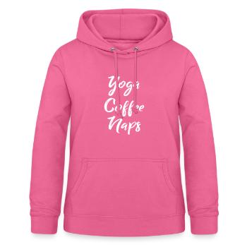 Siestes de yoga - Sweat à capuche Femme - rose - Devant - AI Model Female 172 light (172cm)