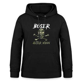 Böser alter Mann Camouflage Tarnmuster Totenkopf - Frauen Hoodie - Schwarz - Vorne - AI Model Female 172 light (172cm)
