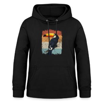 Tukan Retro - Frauen Hoodie - Schwarz - Vorne - AI Model Female 172 light (172cm)