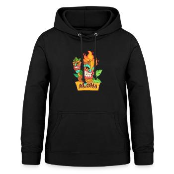 Impressionnant Aloha Tiki Gift Design Hawaiian Island - Sweat à capuche Femme - noir - Devant - AI Model Female 172 light (172cm)