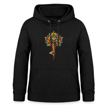Yoga-Baum Yoga-Lehrer Geschenk - Frauen Hoodie - Schwarz - Vorne - AI Model Female 172 light (172cm)