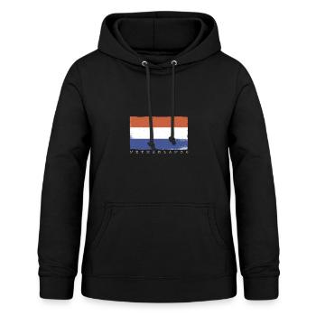 Netherlands Flag Pays-Bas Masque visage drapeau - Sweat à capuche Femme - noir - Devant - AI Model Female 172 light (172cm)