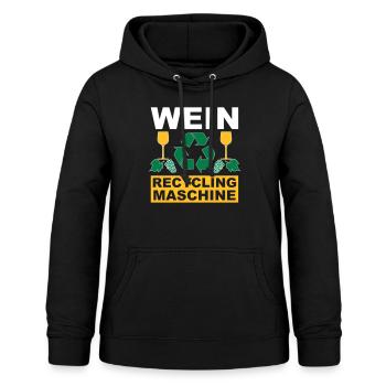 Wein - Frauen Hoodie - Schwarz - Vorne - AI Model Female 172 light (172cm)