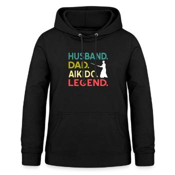 Aikido - Frauen Hoodie - Schwarz - Vorne - AI Model Female 172 light (172cm)
