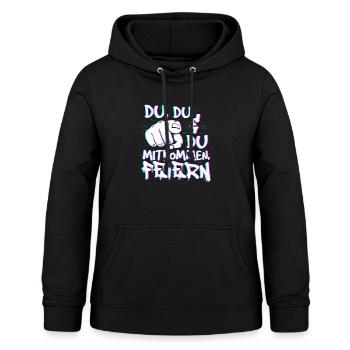 Techno Rave EDM Electronic Dubstep D&B - Frauen Hoodie - Schwarz - Vorne - AI Model Female 172 light (172cm)