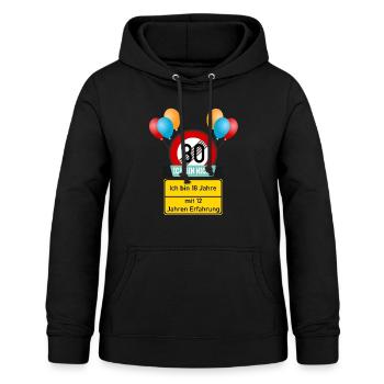 30 Geburtstag Verkehrsschild Ortsschild 30 Jahre - Frauen Hoodie - Schwarz - Vorne - AI Model Female 172 light (172cm)