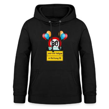 30 Geburtstag Verkehrsschild Ortsschild 30 Jahre - Frauen Hoodie - Schwarz - Vorne - AI Model Female 172 light (172cm)