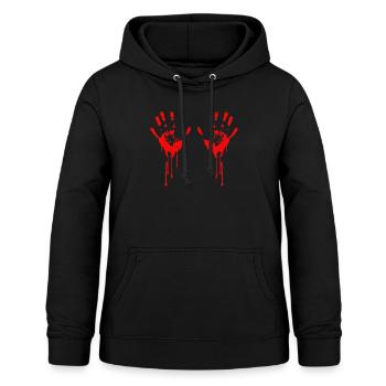 Empreintes de mains sanglantes Halloween - Sweat à capuche Femme - noir - Devant - AI Model Female 172 light (172cm)