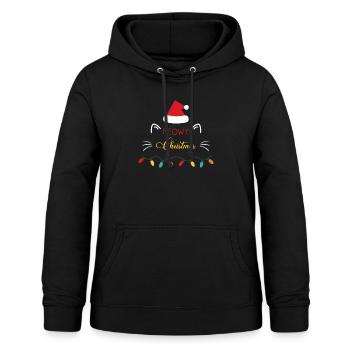 Meowy Christmas Katzen Weihnachten Katze - Frauen Hoodie - Schwarz - Vorne - AI Model Female 172 light (172cm)
