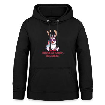 witziges Weihnachten Ich bin ein Rentier Einhorn - Frauen Hoodie - Schwarz - Vorne - AI Model Female 172 light (172cm)