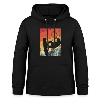 kitesurfing drachen drachen retro - Frauen Hoodie - Schwarz - Vorne - AI Model Female 172 light (172cm)