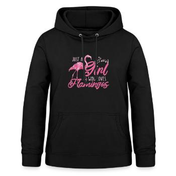 Flamant rose fille - Sweat à capuche Femme - noir - Devant - AI Model Female 172 light (172cm)