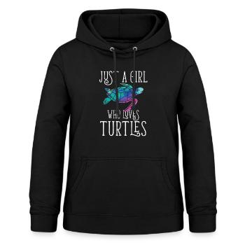 Juste une fille qui aime les tortues Idée cadeau Turtle Lov - Sweat à capuche Femme - noir - Devant - AI Model Female 172 light (172cm)