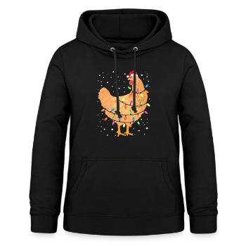 Weihnachtsbeleuchtung Baum Huhn Santa Lustige Weihnachten - Frauen Hoodie - Schwarz - Vorne - AI Model Female 172 light (172cm)