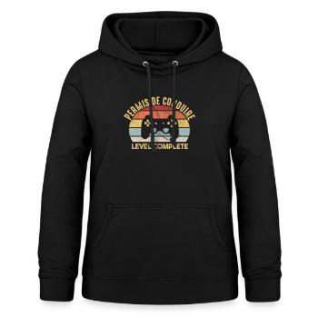 Rétro permis de conduire Permis de conduire Cadeau - Sweat à capuche Femme - noir - Devant - AI Model Female 172 light (172cm)