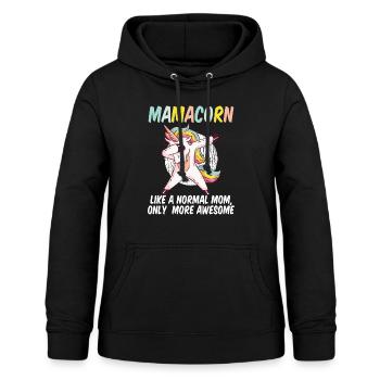 Mamacorn Like a normal Mama only awesome - Women's Hoodie - black - Front - AI Model Female 172 light (172cm)