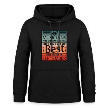 Lustig Musiker Hobby Musik September Geburtstag Ge - Frauen Hoodie - Schwarz - Vorne - AI Model Female 172 light (172cm)