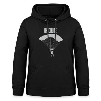 Parachutiste saut en parachute - Sweat à capuche Femme - noir - Devant - AI Model Female 172 light (172cm)
