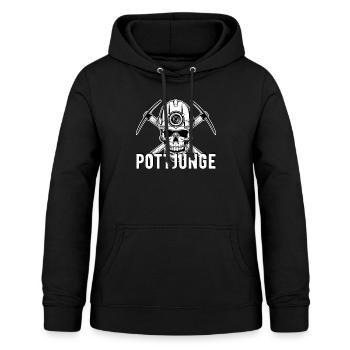 Ruhrgebiet Ruhrpott Bergbau Bergmann Pottjunge - Frauen Hoodie - Schwarz - Vorne - AI Model Female 172 light (172cm)
