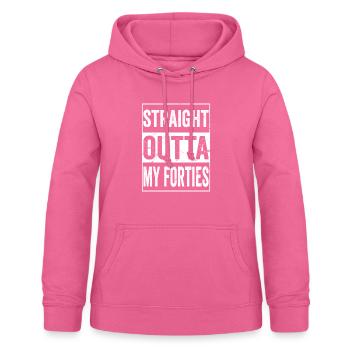 straight outta my forties, straight outta - Frauen Hoodie - Pink - Vorne - AI Model Female 172 light (172cm)