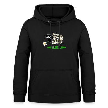 Brebis douce avec fleur - Sweat à capuche Femme - noir - Devant - AI Model Female 172 light (172cm)