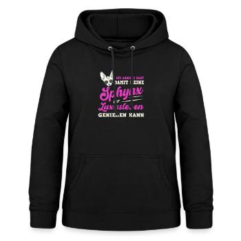 Sphynx Katze Katzen Cat Nacktkatze Gothik Spruch - Frauen Hoodie - Schwarz - Vorne - AI Model Female 172 light (172cm)