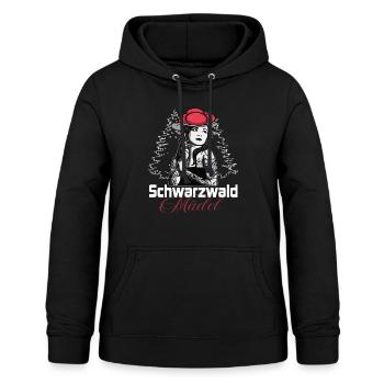Modernes Schwarzwaldmädel mit Bollenhut - Frauen Hoodie - Schwarz - Vorne - AI Model Female 172 light (172cm)