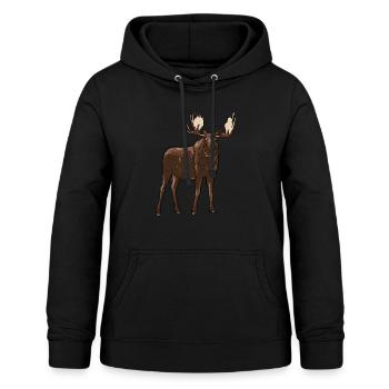 Elch - Frauen Hoodie - Schwarz - Vorne - AI Model Female 172 light (172cm)