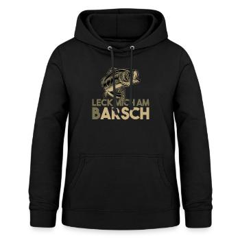 Leck mich am Barsch Angler Angelhacken Spruch - Frauen Hoodie - Schwarz - Vorne - AI Model Female 172 light (172cm)